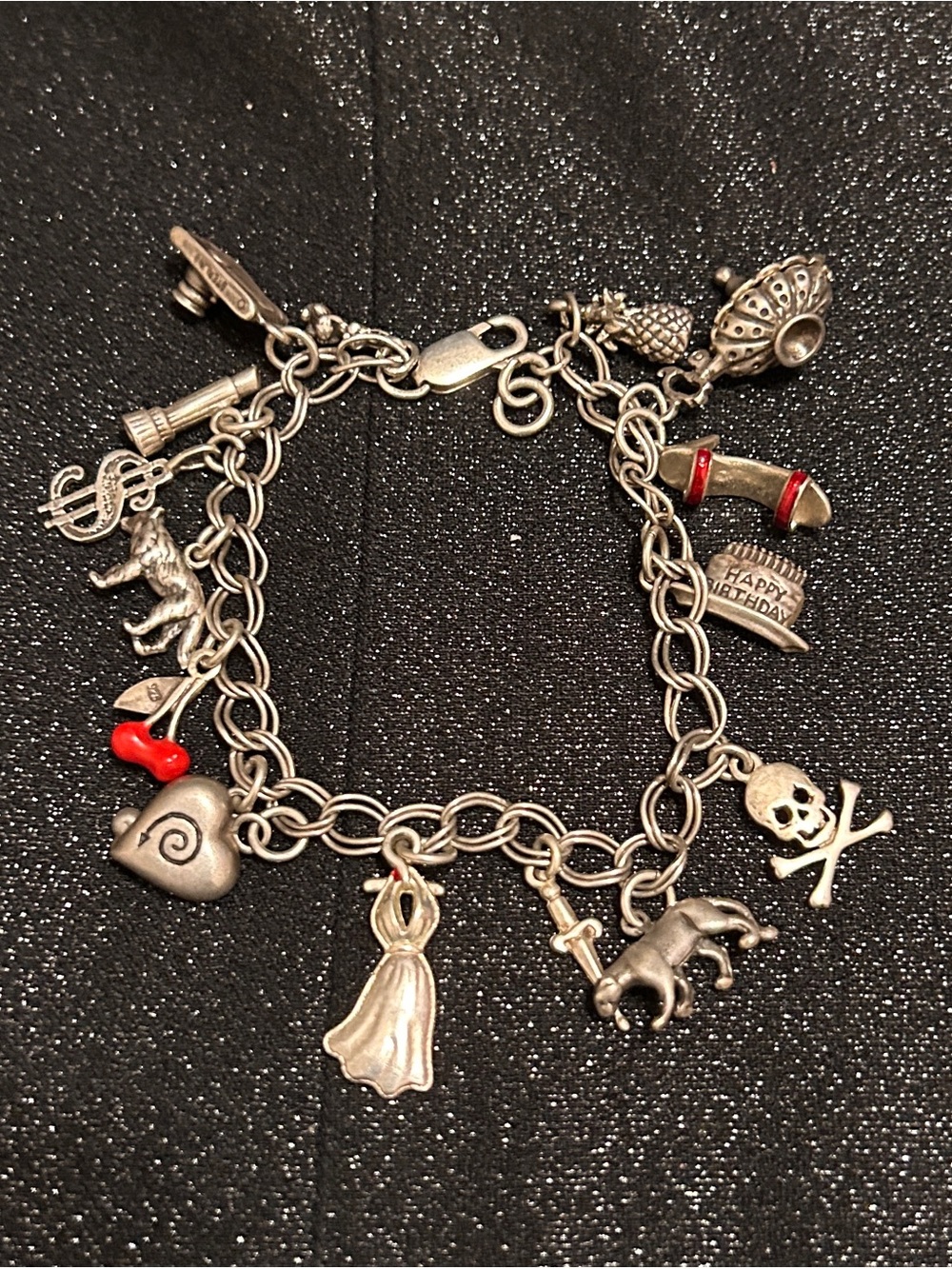 Sterling silver charm bracelet